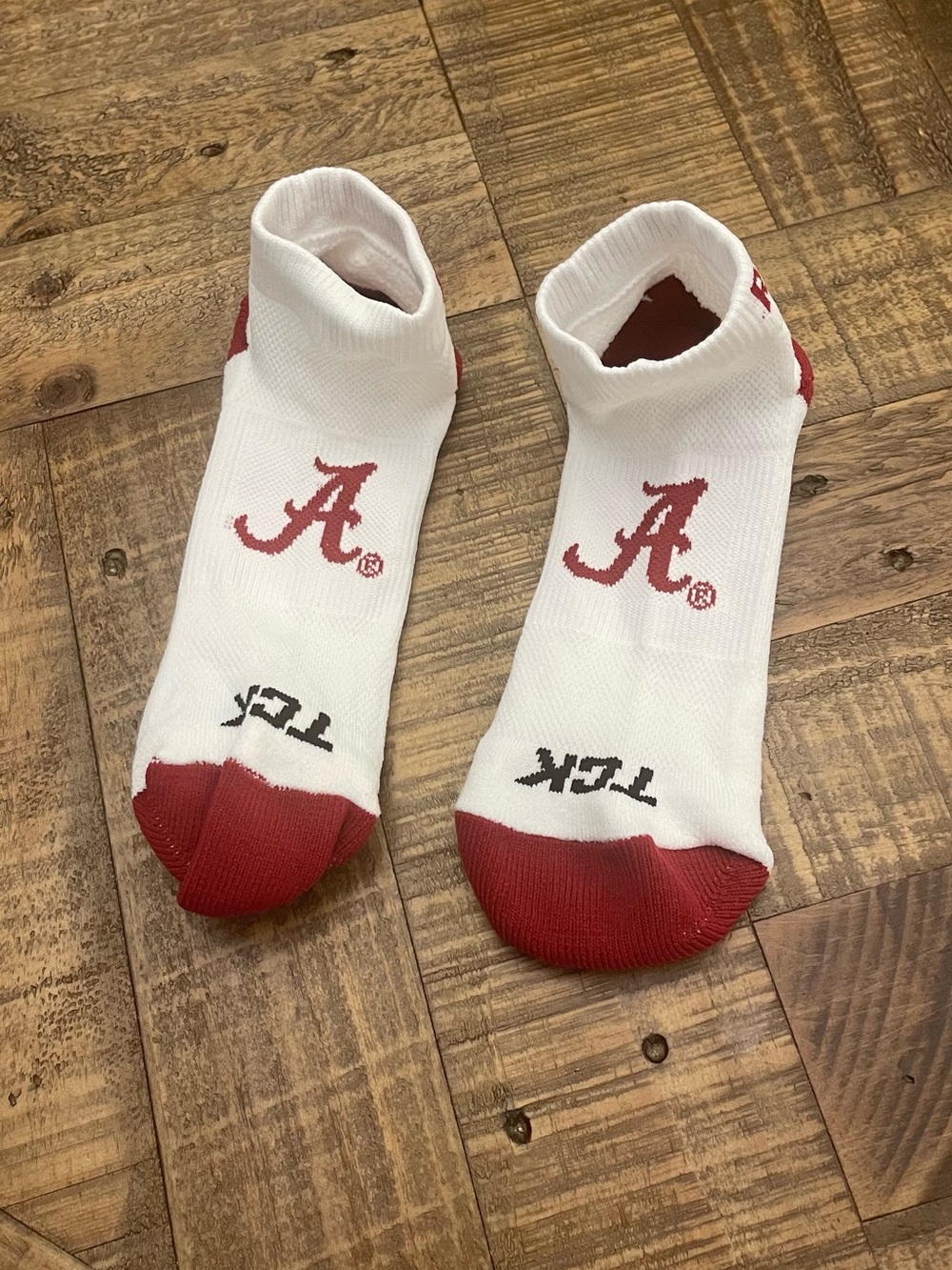 Alabama Crimson 'A' Logo White & Crimson Ankle Socks